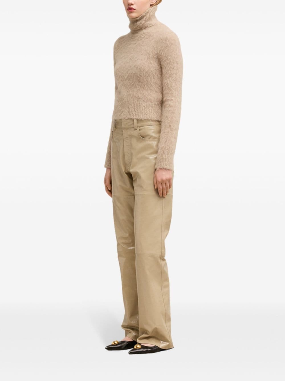 brushed-effect roll-neck jumper - 3