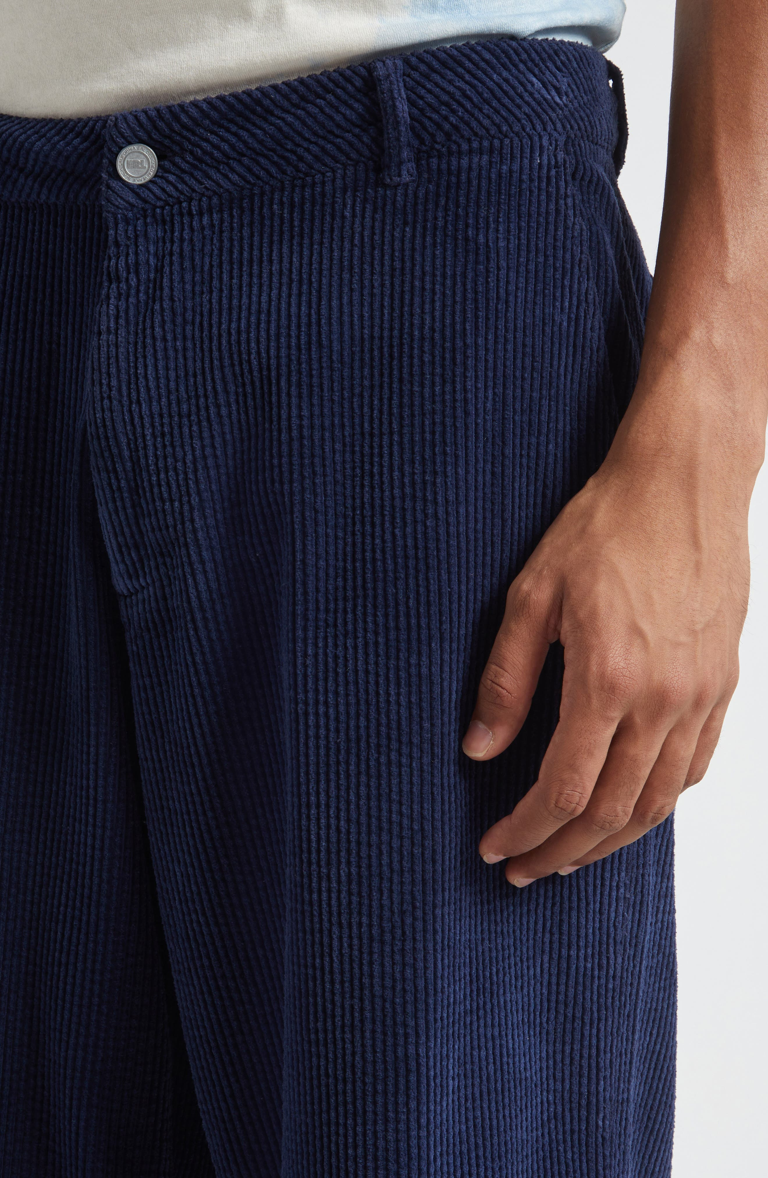 ERL Gender Inclusive Stretch Corduory Pants in Navy at Nordstrom - 5