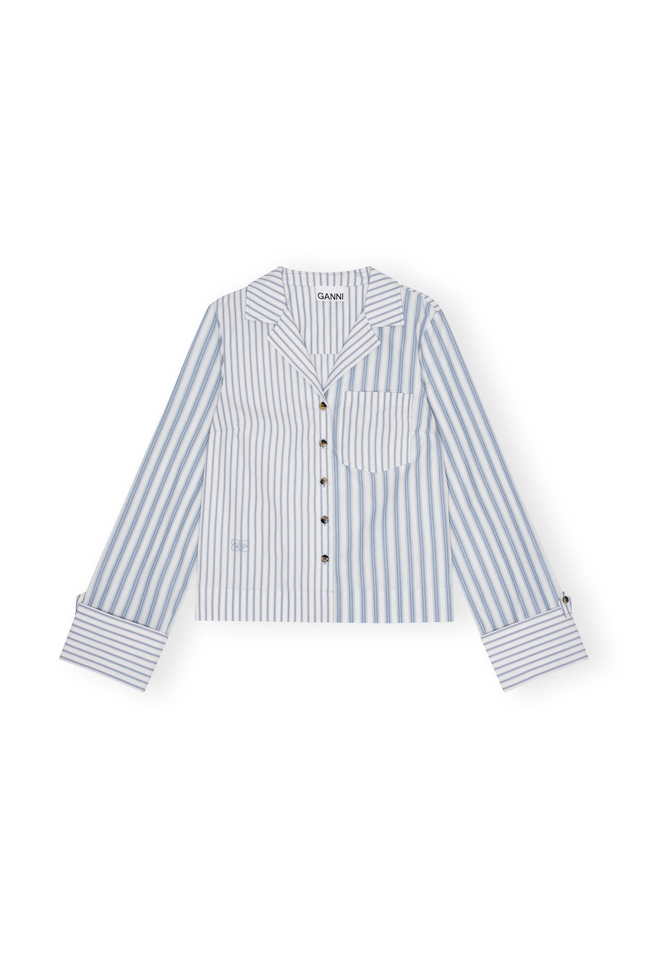 BLUE STRIPE COTTON SHIRT - 1