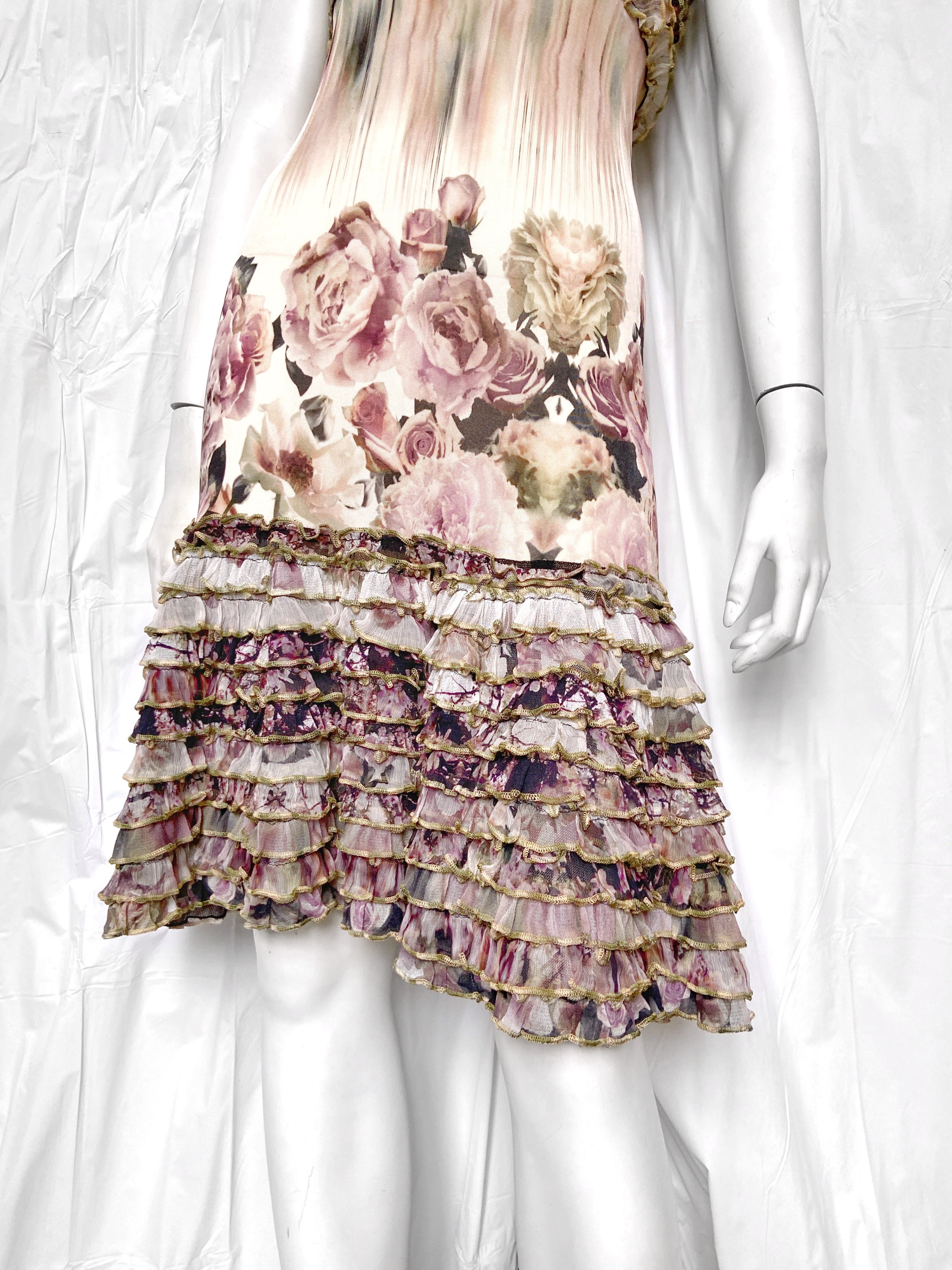 Jean Paul Gaultier Spring 2011 Ruched Floral Mesh Dress S - 7
