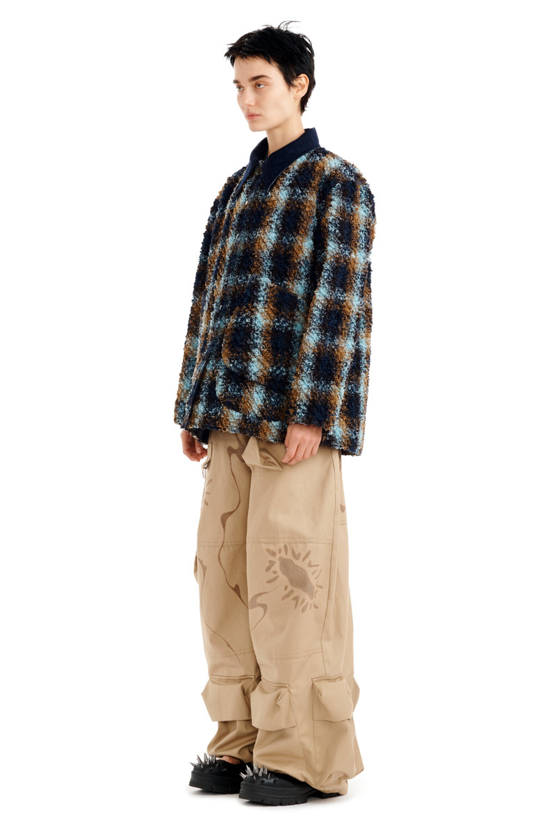 NAVY CAMEL PLAID STABLE JACKET 3