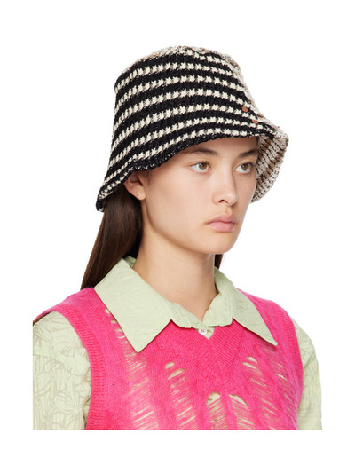 Andersson Bell Black & White Contrast Knit Bucket Hat outlook