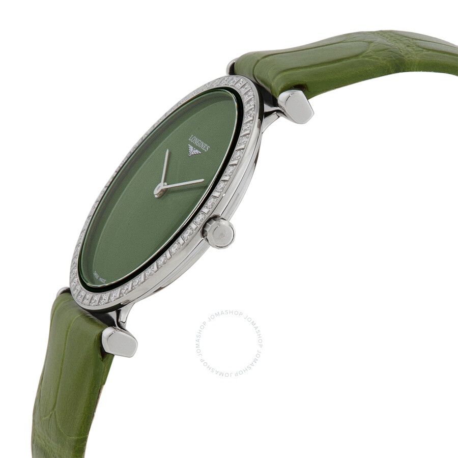 Longines La Grande Classique Quartz Diamond Green Dial Ladies Watch L4.523.0.60.2 - 2