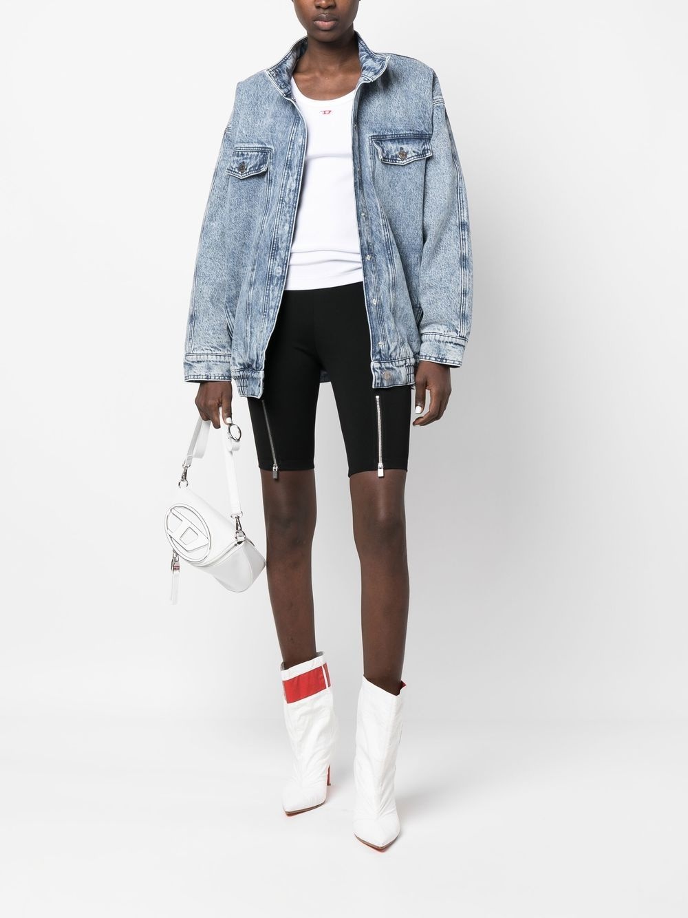 logo-patch sleeveless vest top - 2