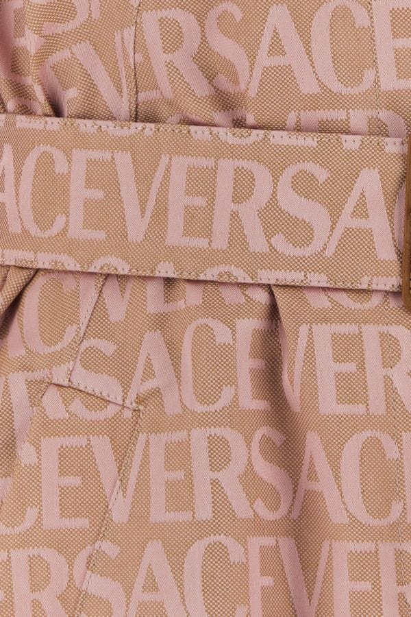 VERSACE Embroidered polyester blend trench coat