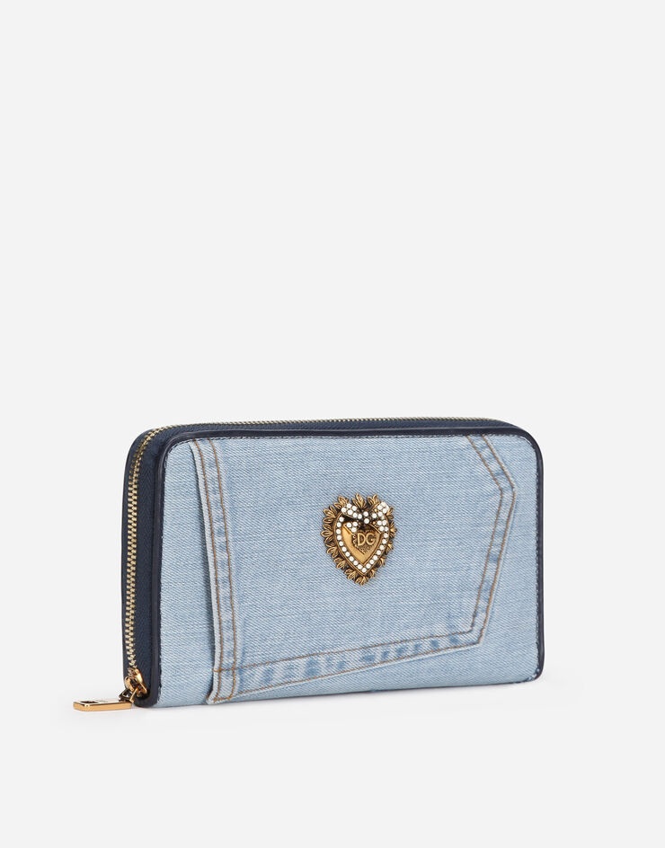 Zip-around Devotion wallet in patchwork denim - 2