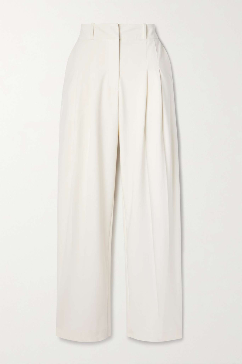 Lagarde pleated crepe wide-leg pants 1