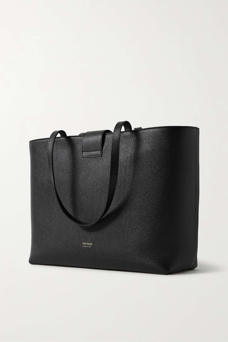 Embellished textured-leather tote 3