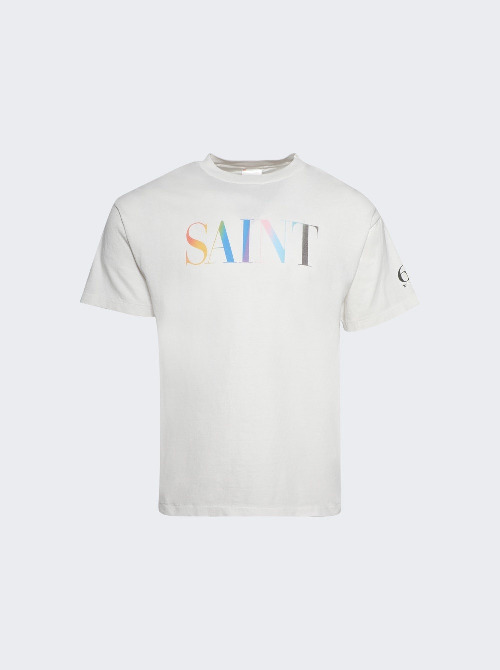 SAINT M×××××× Rainbow Logo T-shirt White | thewebster | REVERSIBLE