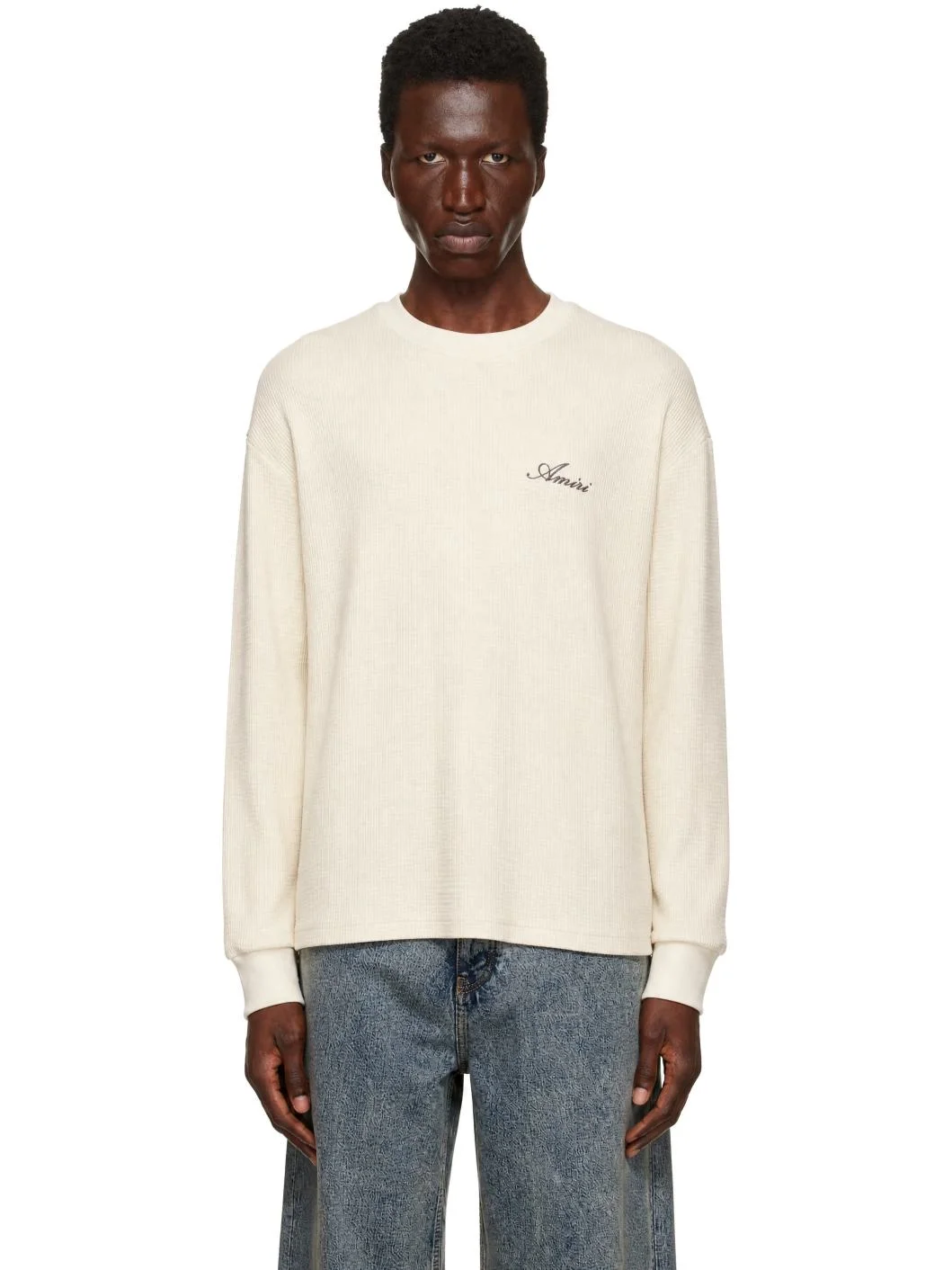 Off-White Smoking Wolf OS Waffle LS T-shirt - 1