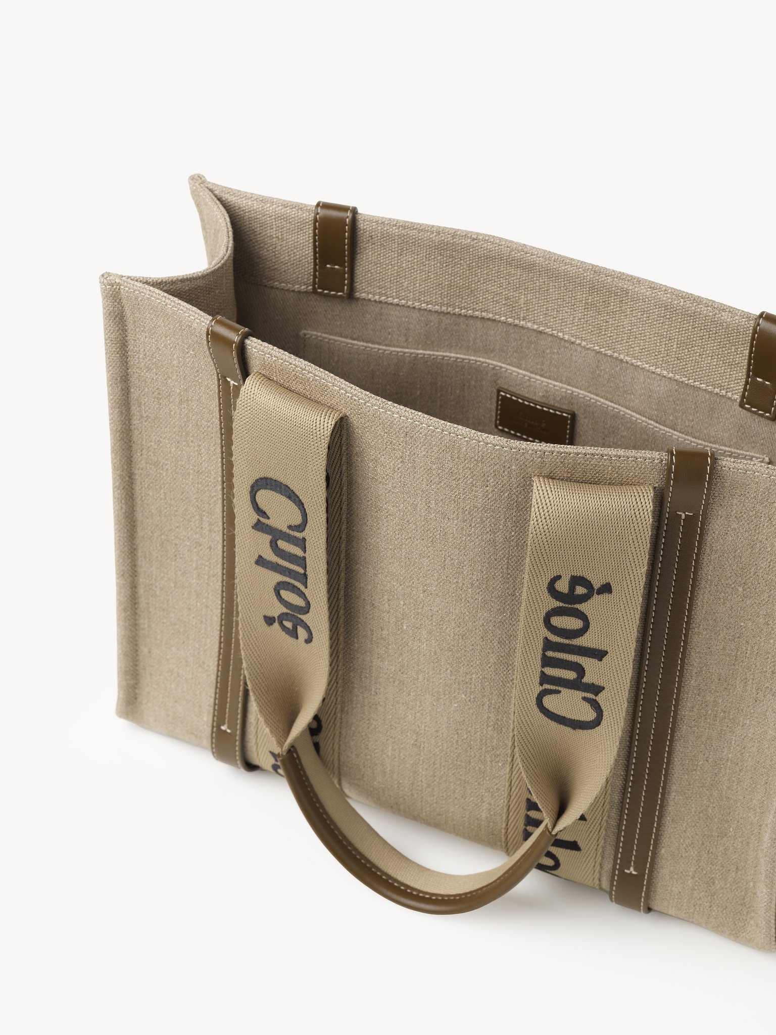 WOODY TOTE BAG IN LINEN - 5