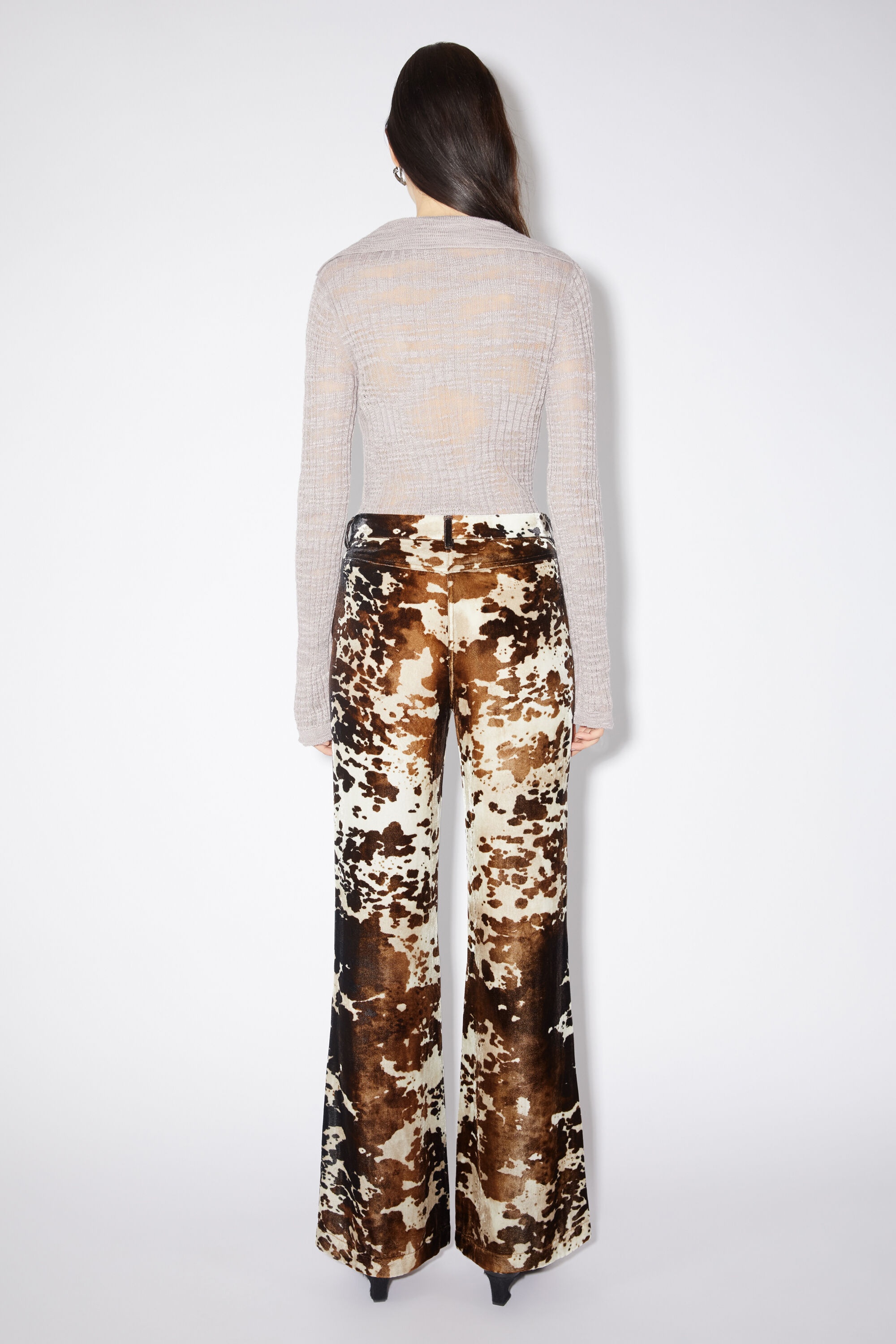 Cow print trousers - Light brown - 3