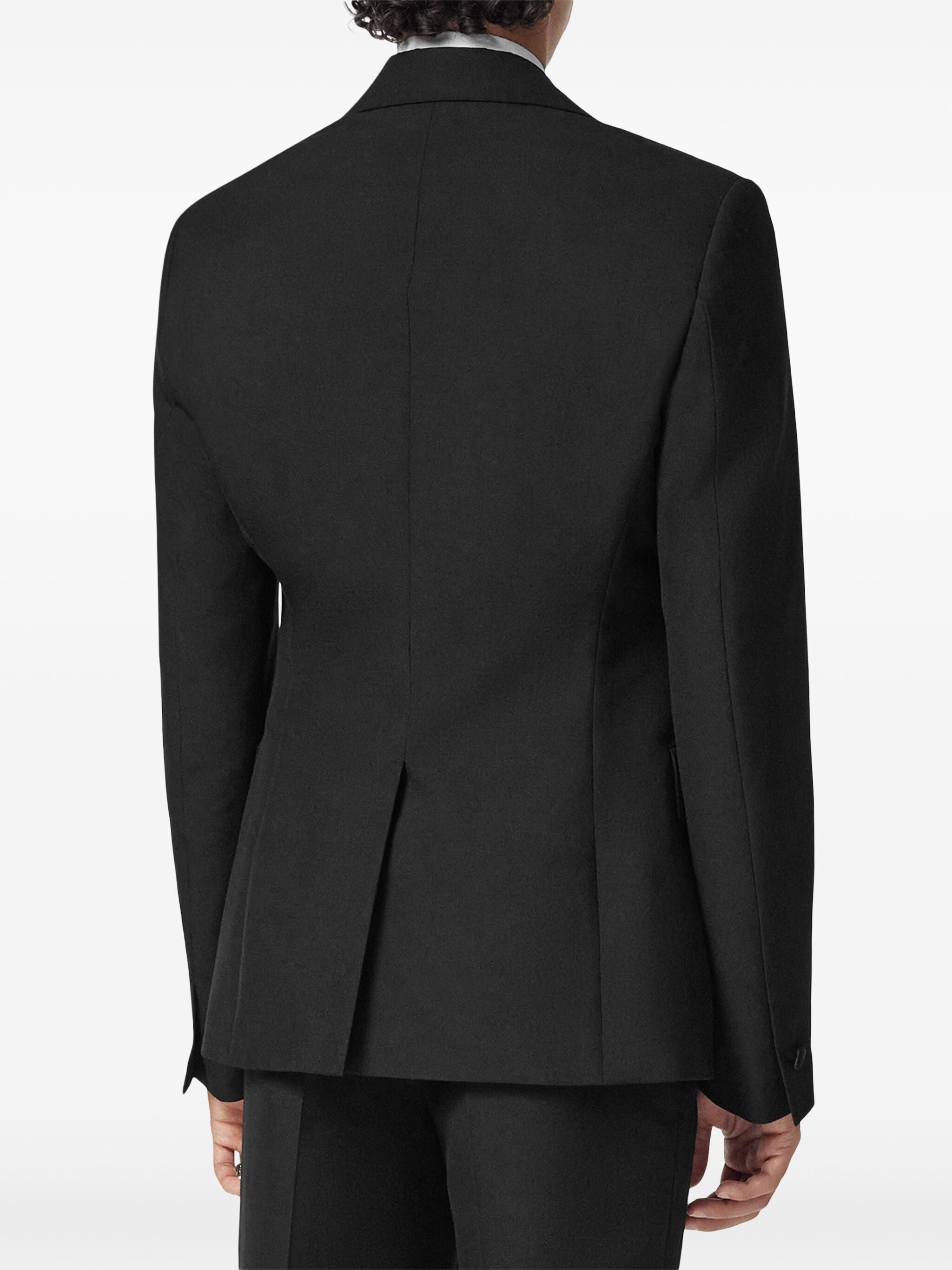 Satin-trim Single-breasted Blazer - 4