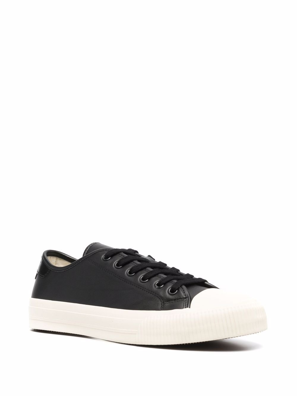 low-top leather sneakers - 2