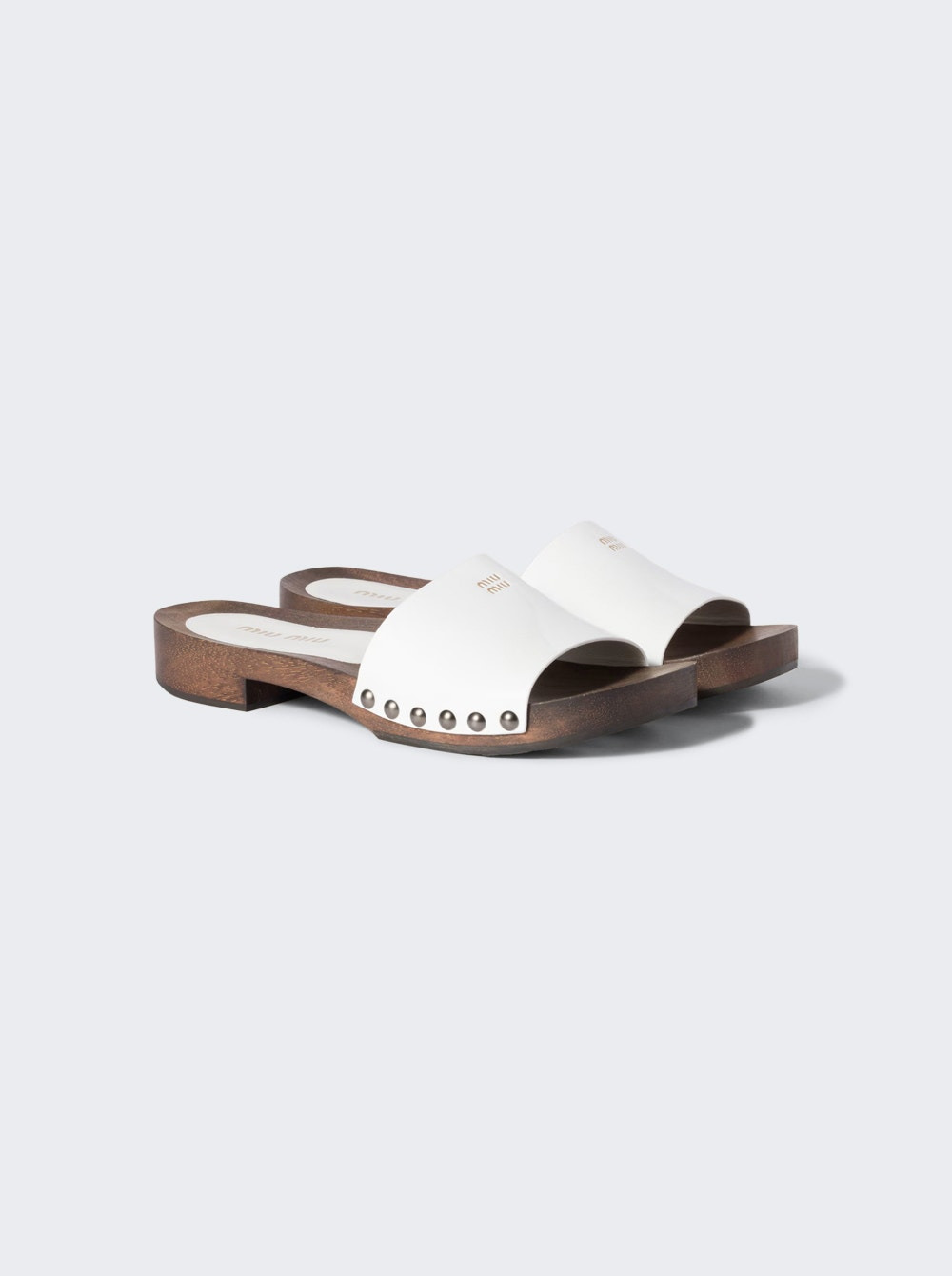 Patent Leather Clogs White - 2