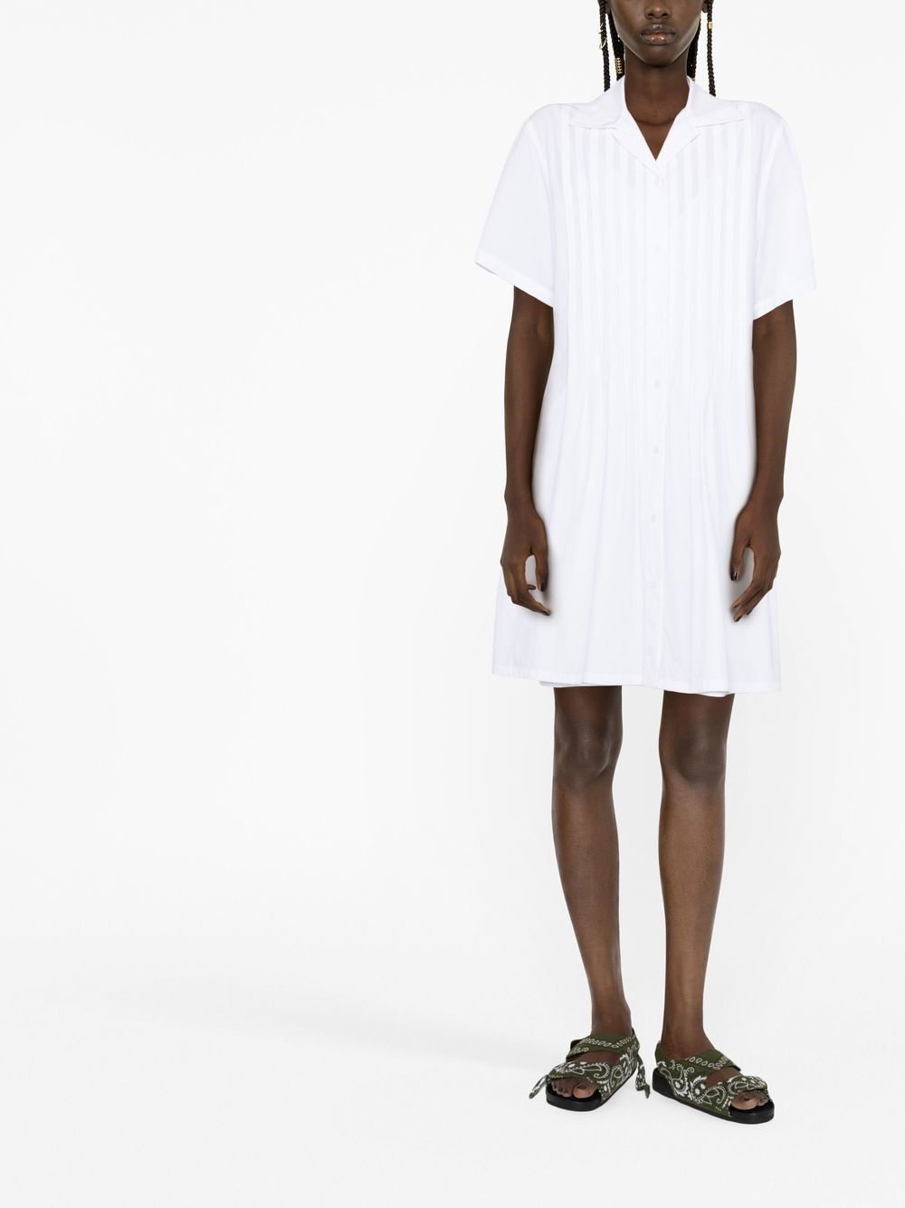 pintuck short-sleeve dress - 2
