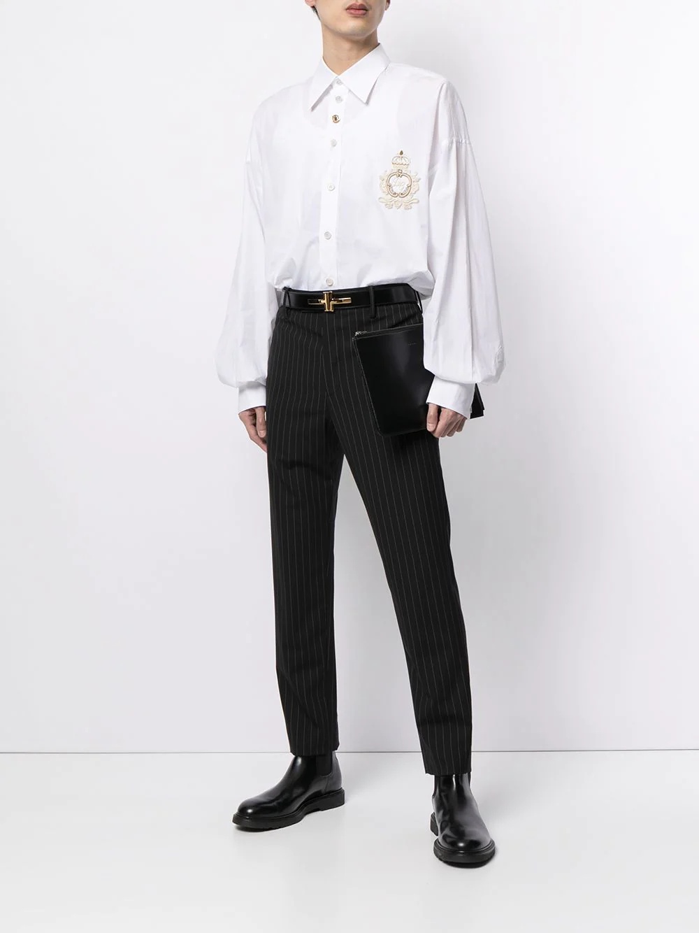 embroidered crest shirt - 2