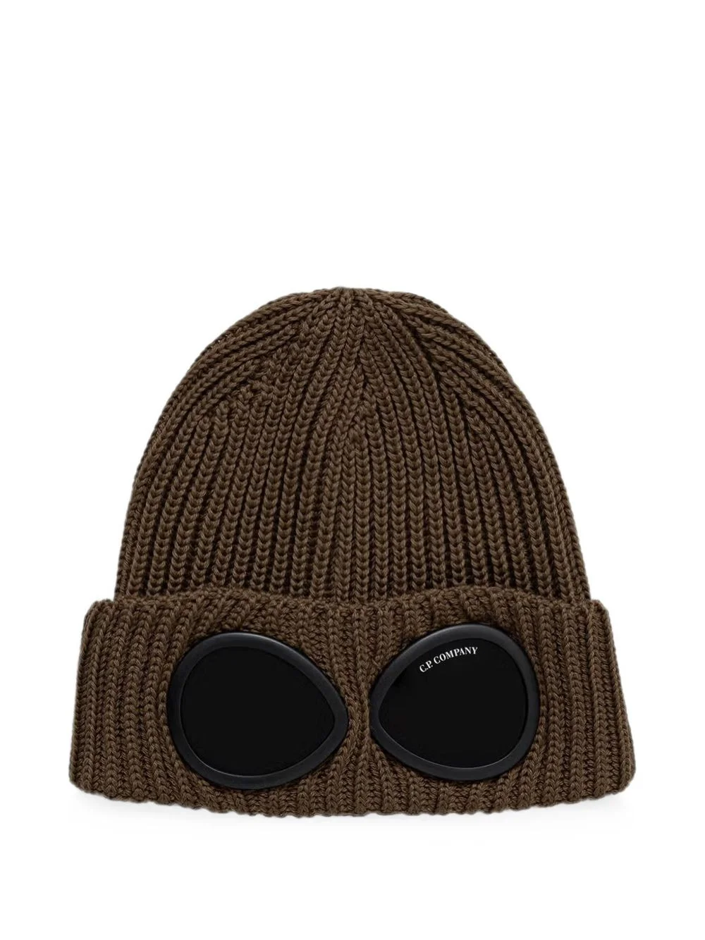Goggle ribbed-knit beanie hat - 1
