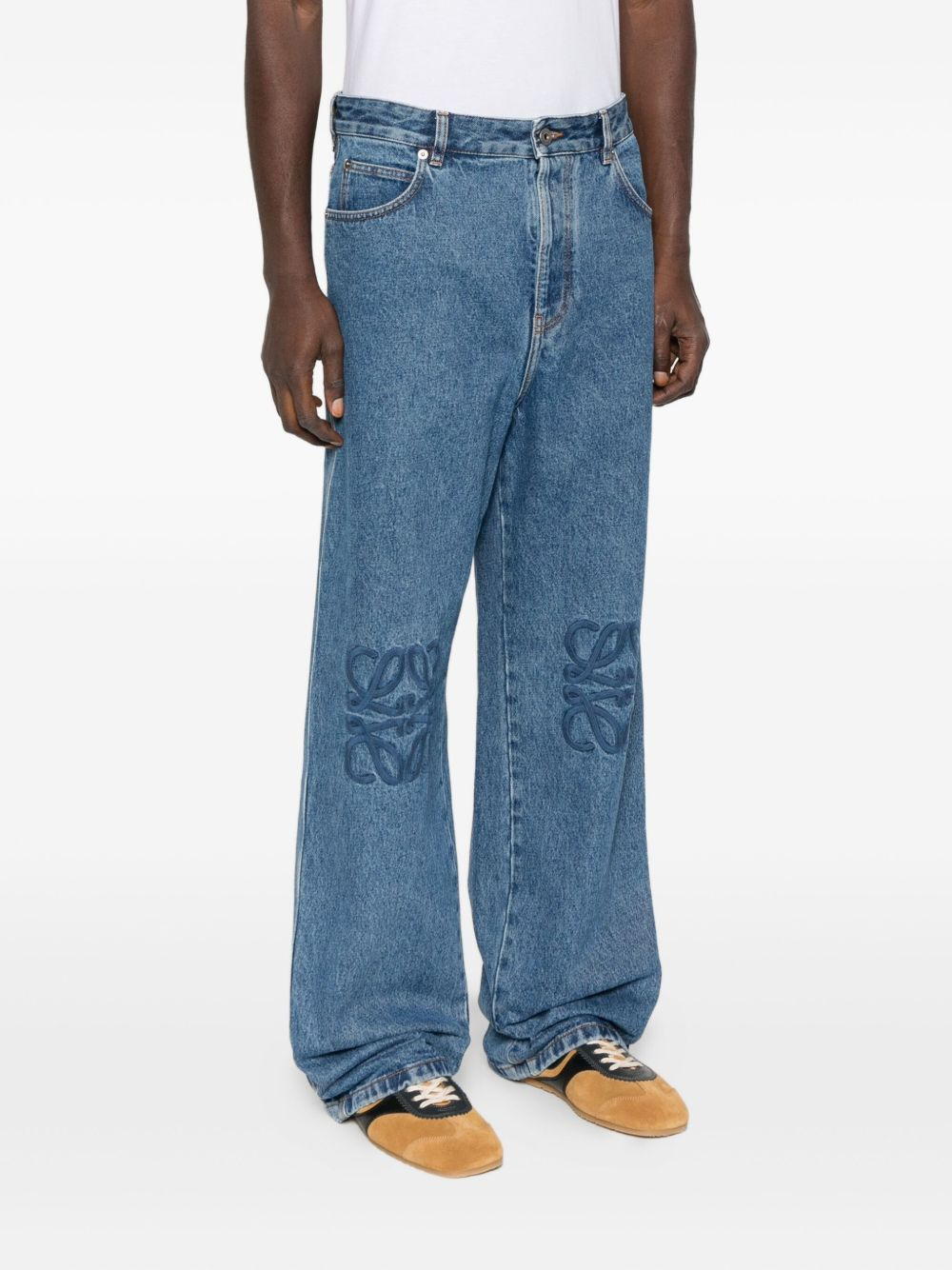 Anagram-embroidery jeans - 3