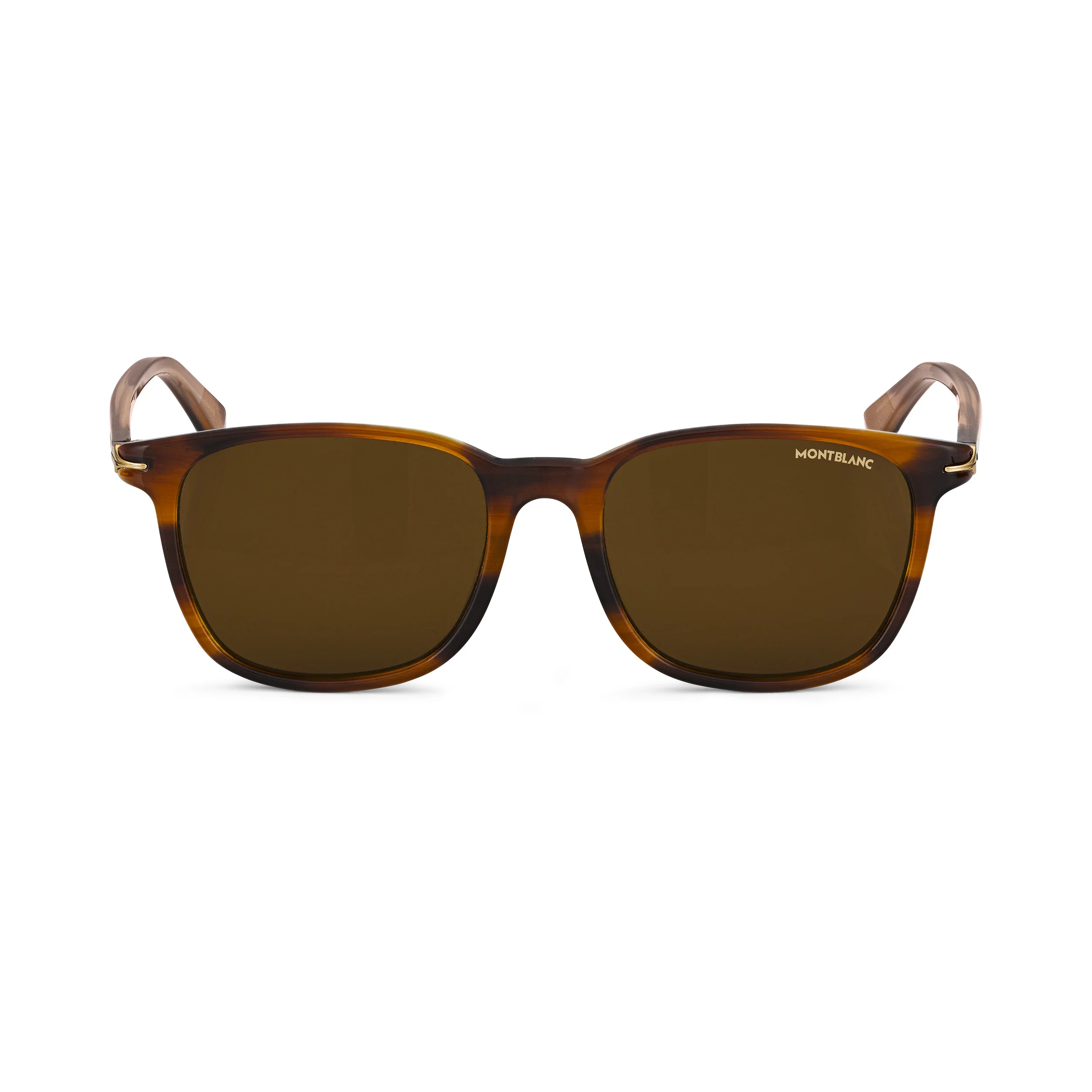 Squared Sunglasses with Brown-Colored Acetate Frame - 1