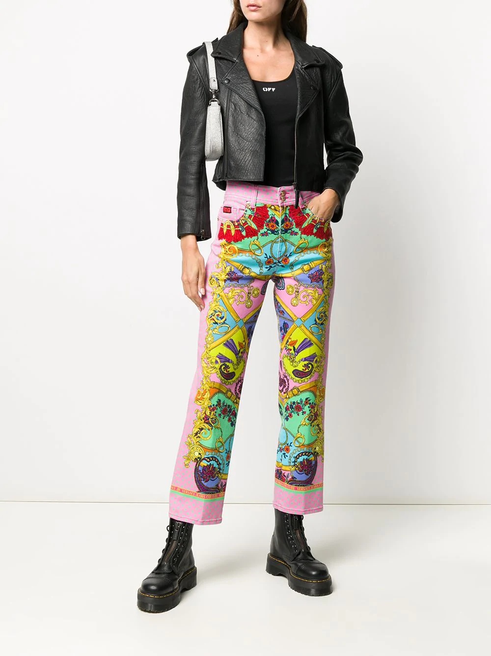 baroque print trousers - 2