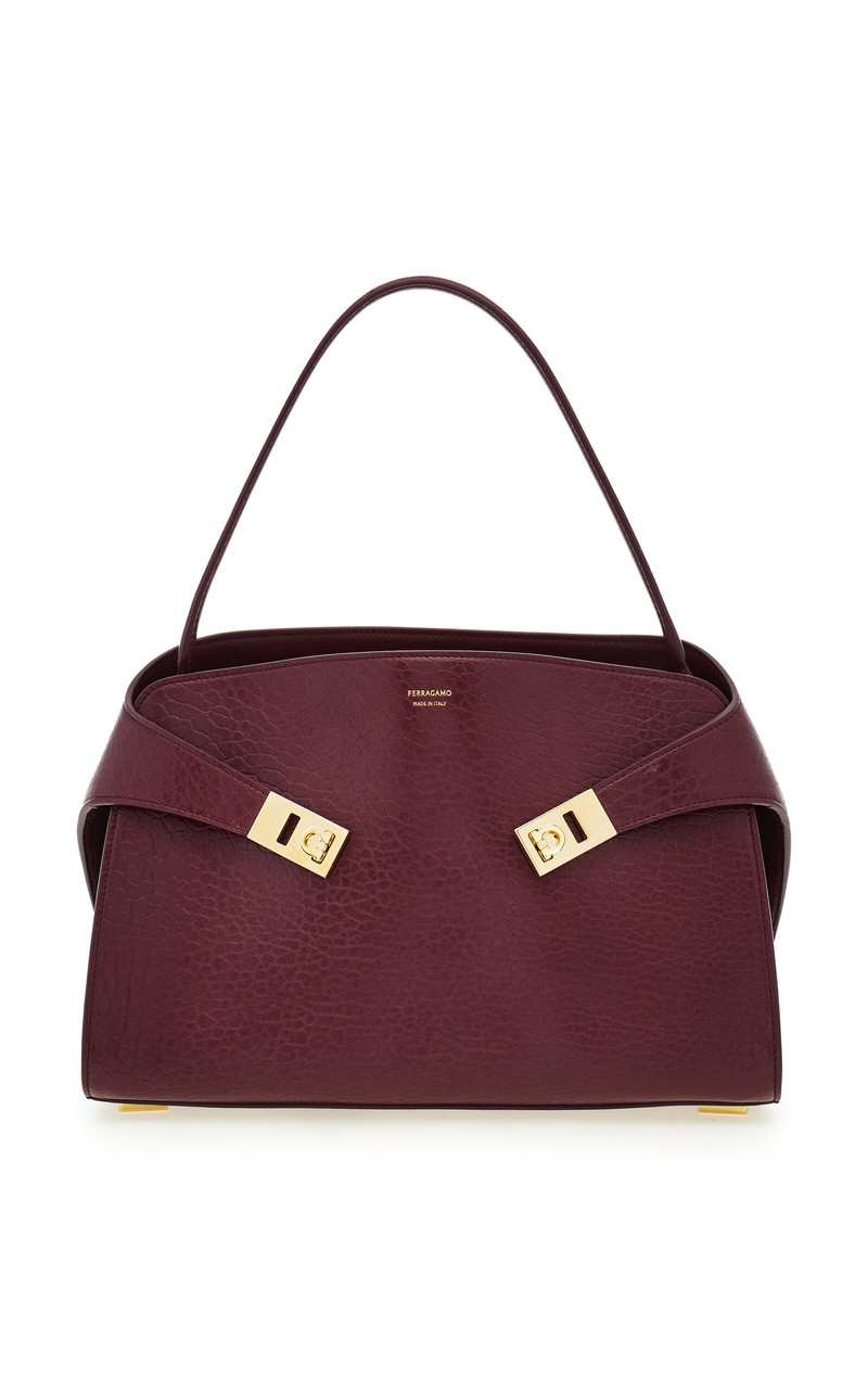 Small Hug Leather Shoulder Bag burgundy 1