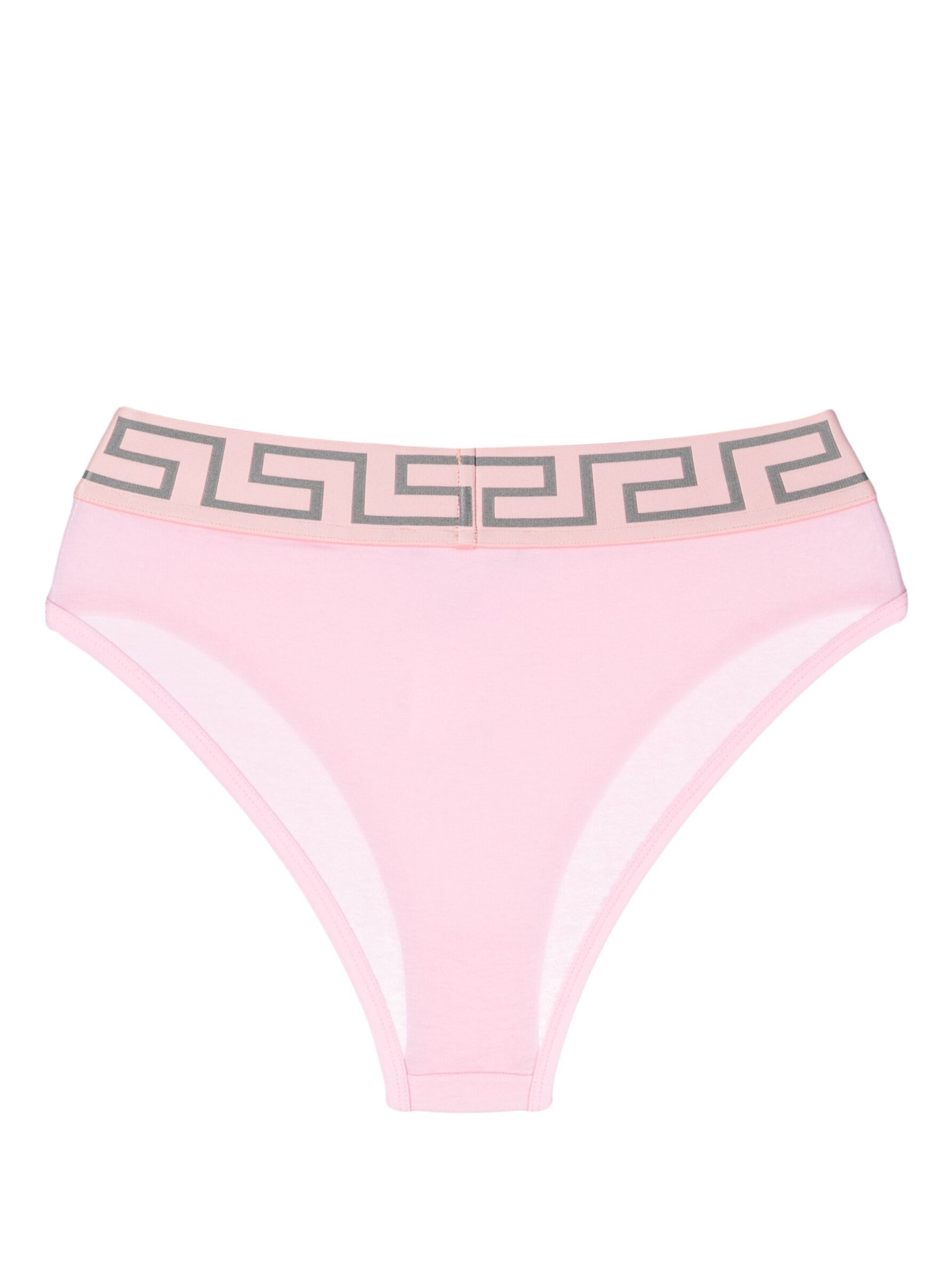 Pink Greca-Print Briefs - 2