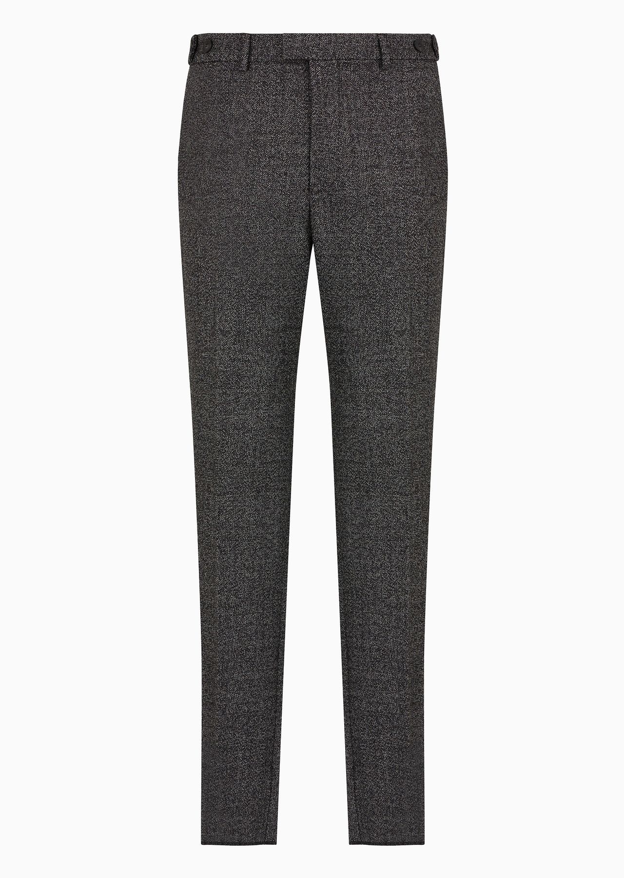 Mouliné-wool compact-grisaille trousers - 1