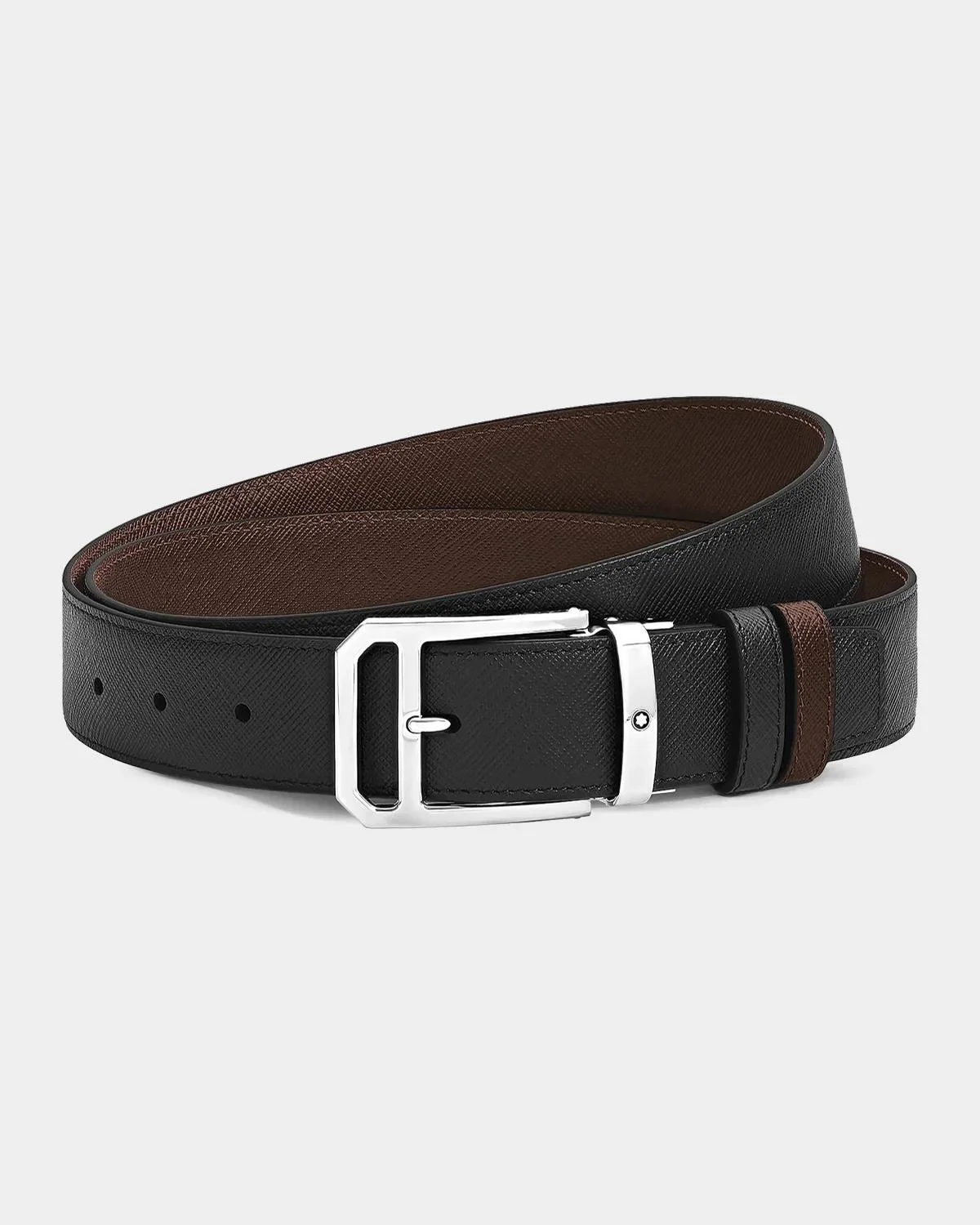 Reversible Textured Two-Tone Leather Belt - 1
