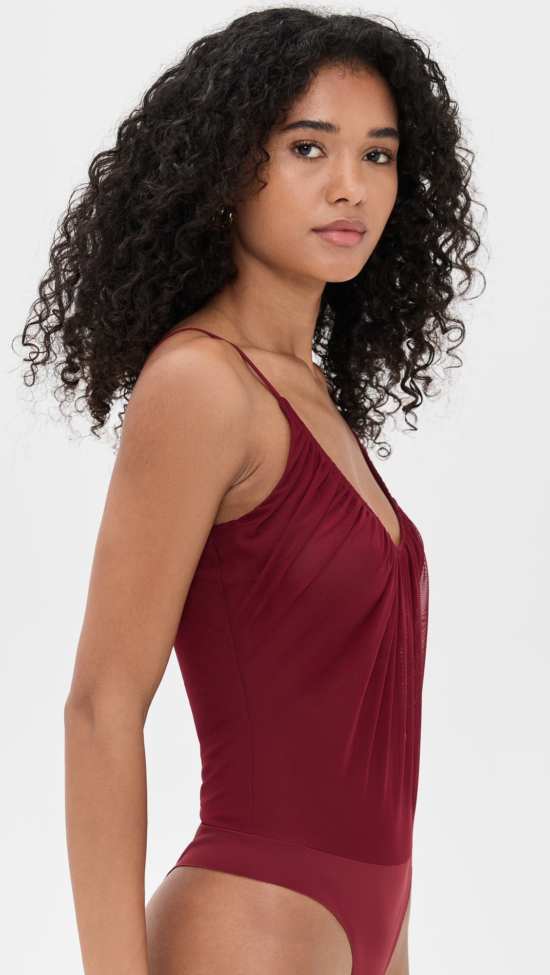 Gelina Ruched Thong Bodysuit - 3