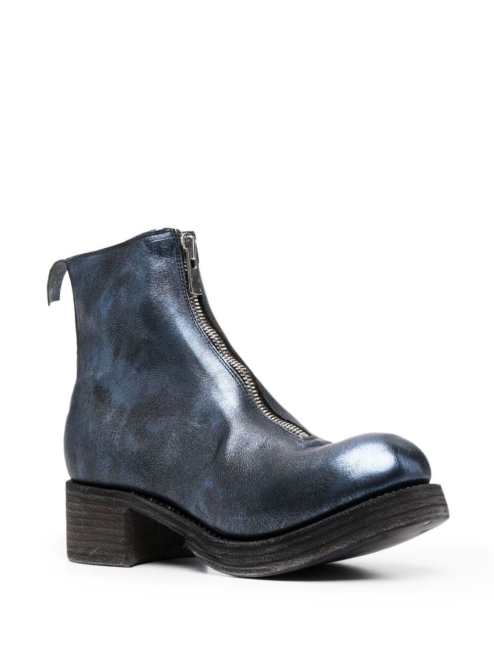 metallic-sheen leather boots - 2