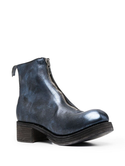 Guidi metallic-sheen leather boots outlook