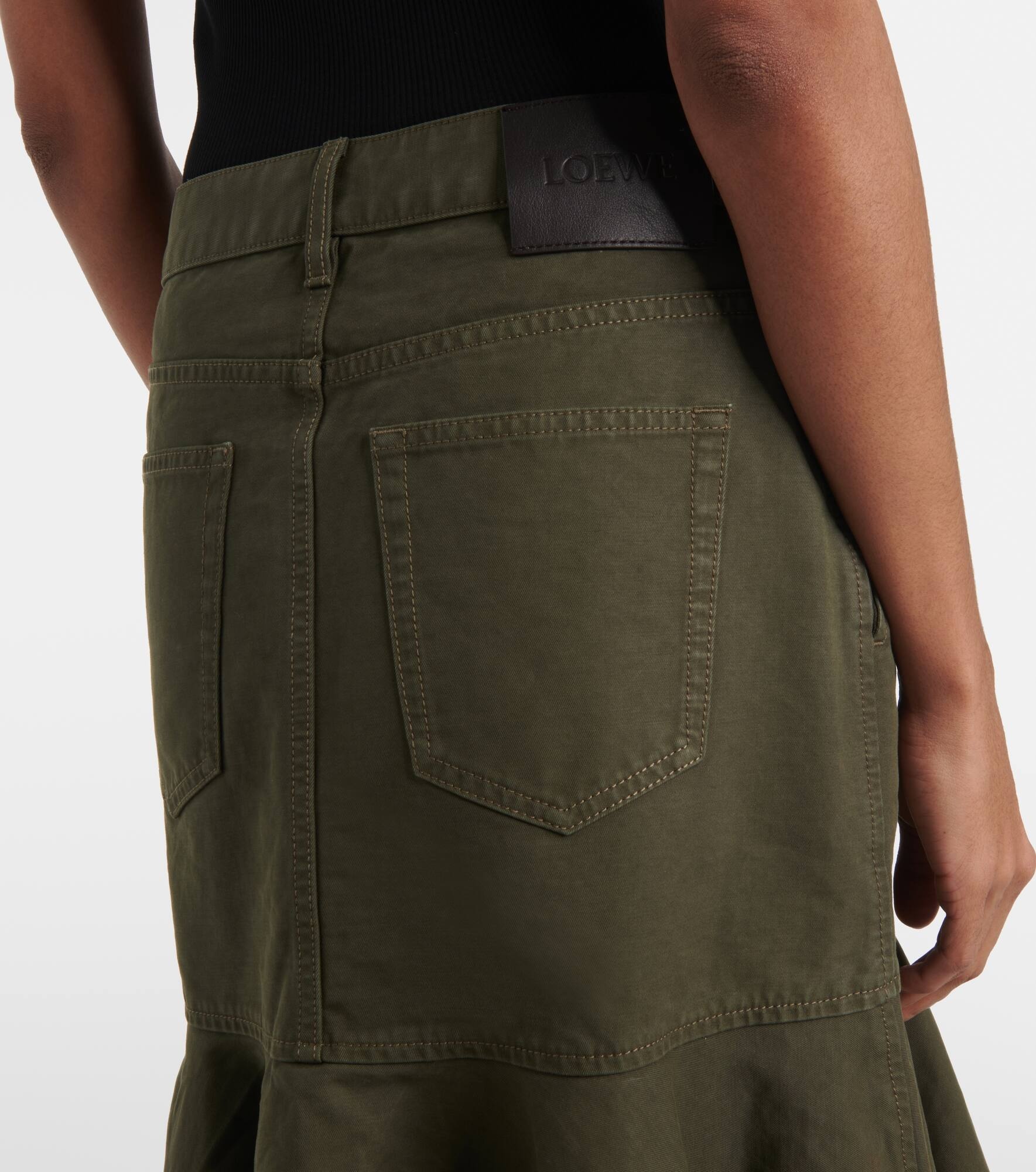Cotton twill midi skirt - 5