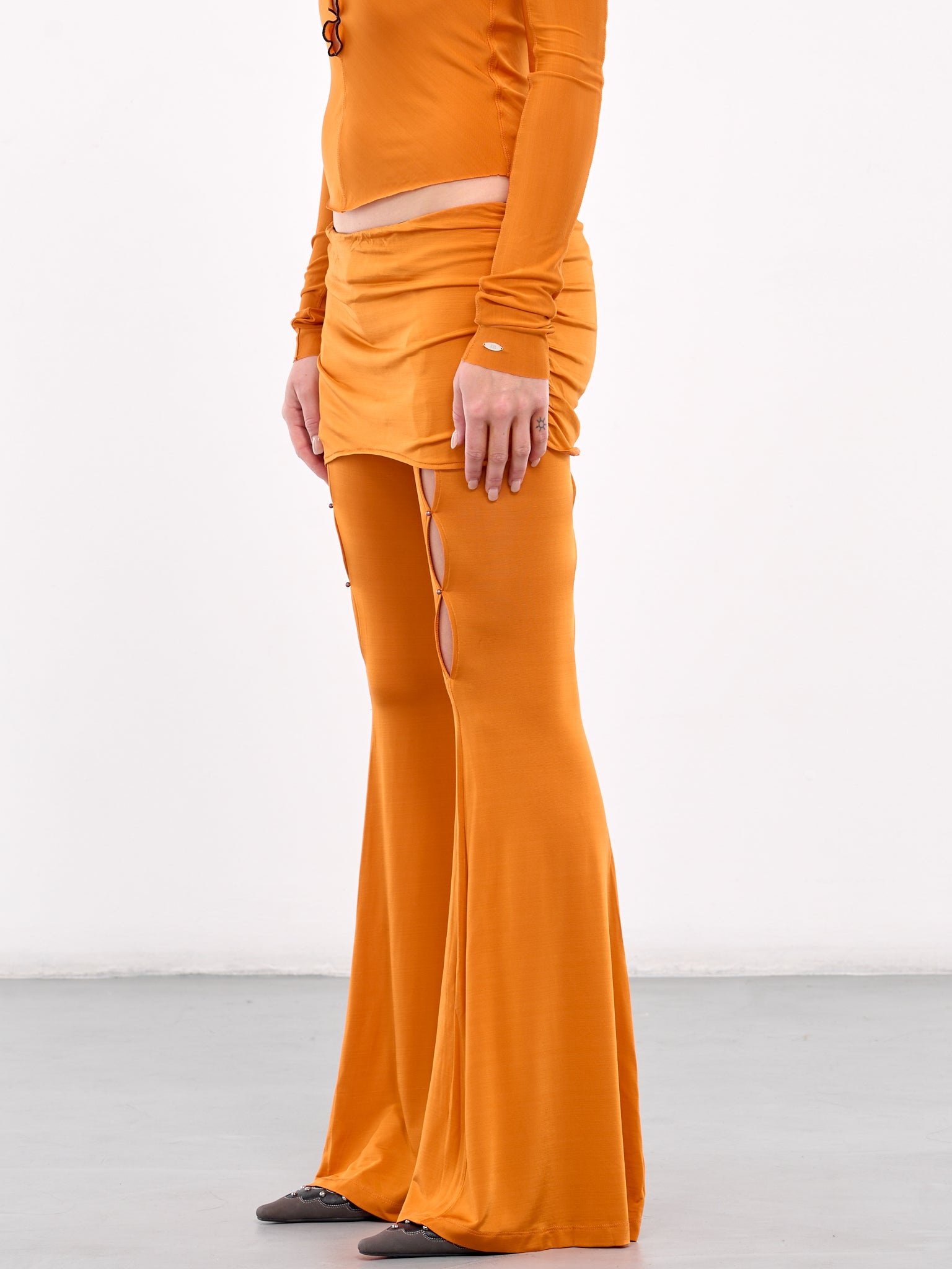 Cut-Out Skirt Trousers - 2