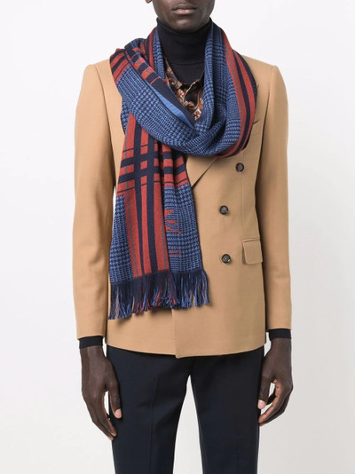 Etro houndstooth check wool scarf outlook