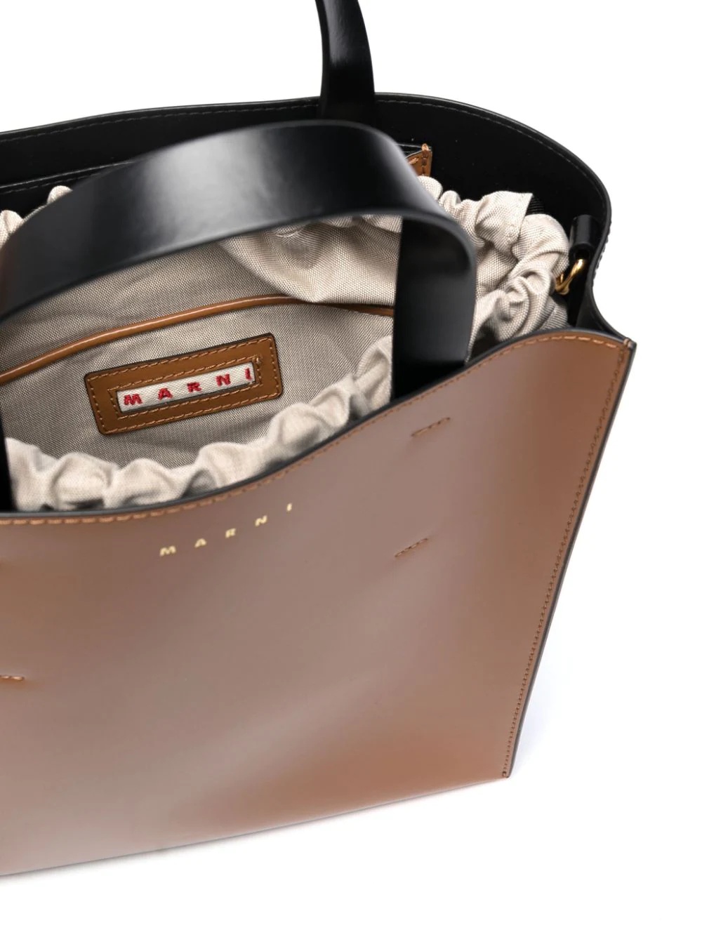 two-tone leather tote bag - 6