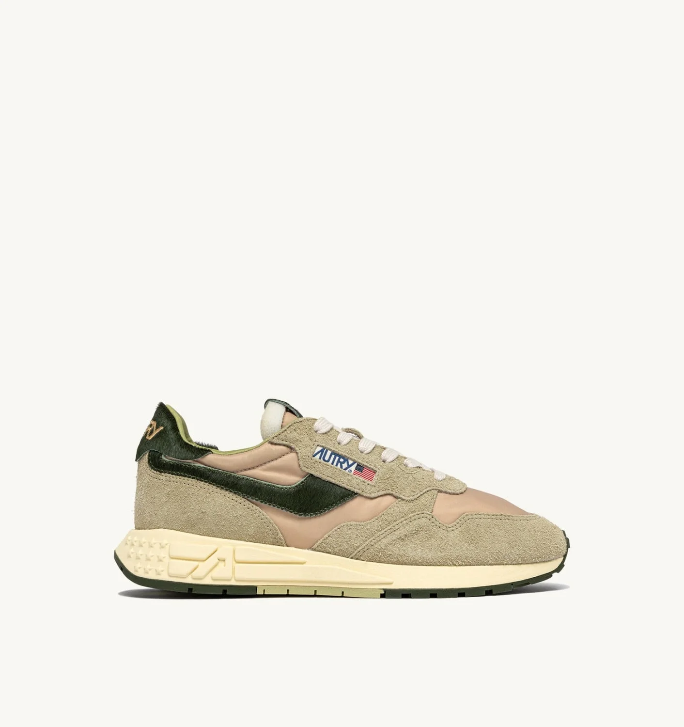 REELWIND LOW SNEAKERS IN SPONGE AND GREEN NYLON AND SUEDE - 1