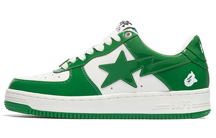 A BATHING APE Bape Sta Patent Leather 'Green White' 1I70-191-002-GREEN - 2
