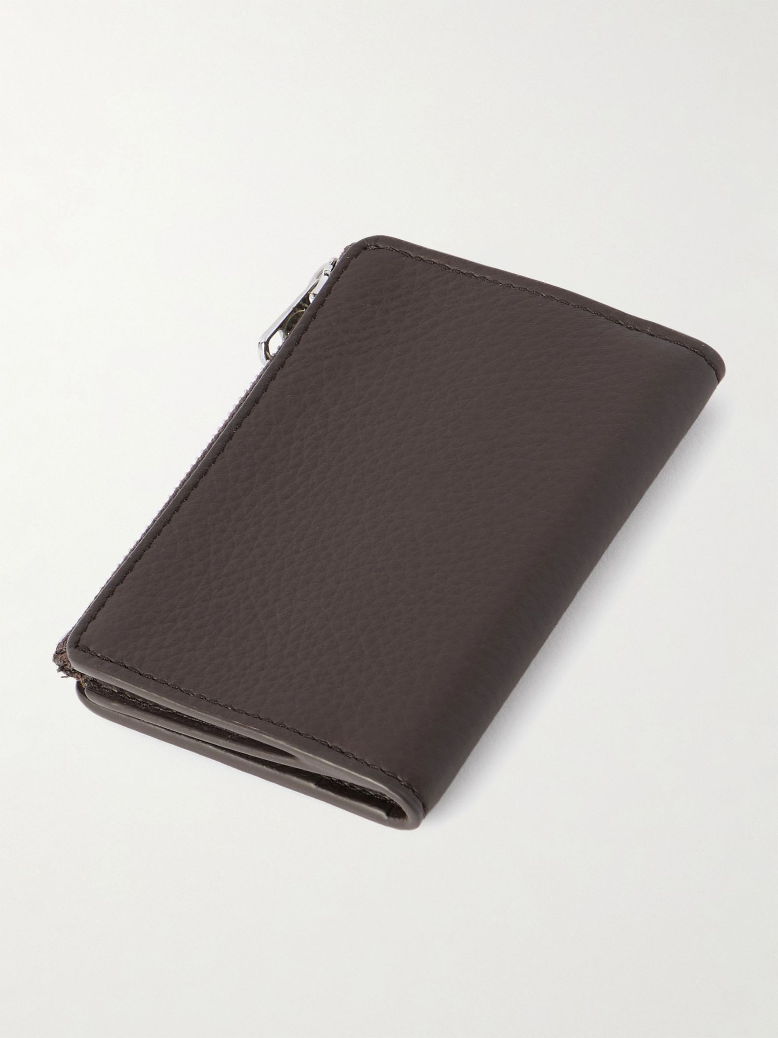 Stefan Full-Grain Leather Zipped Cardholder Brown - 2