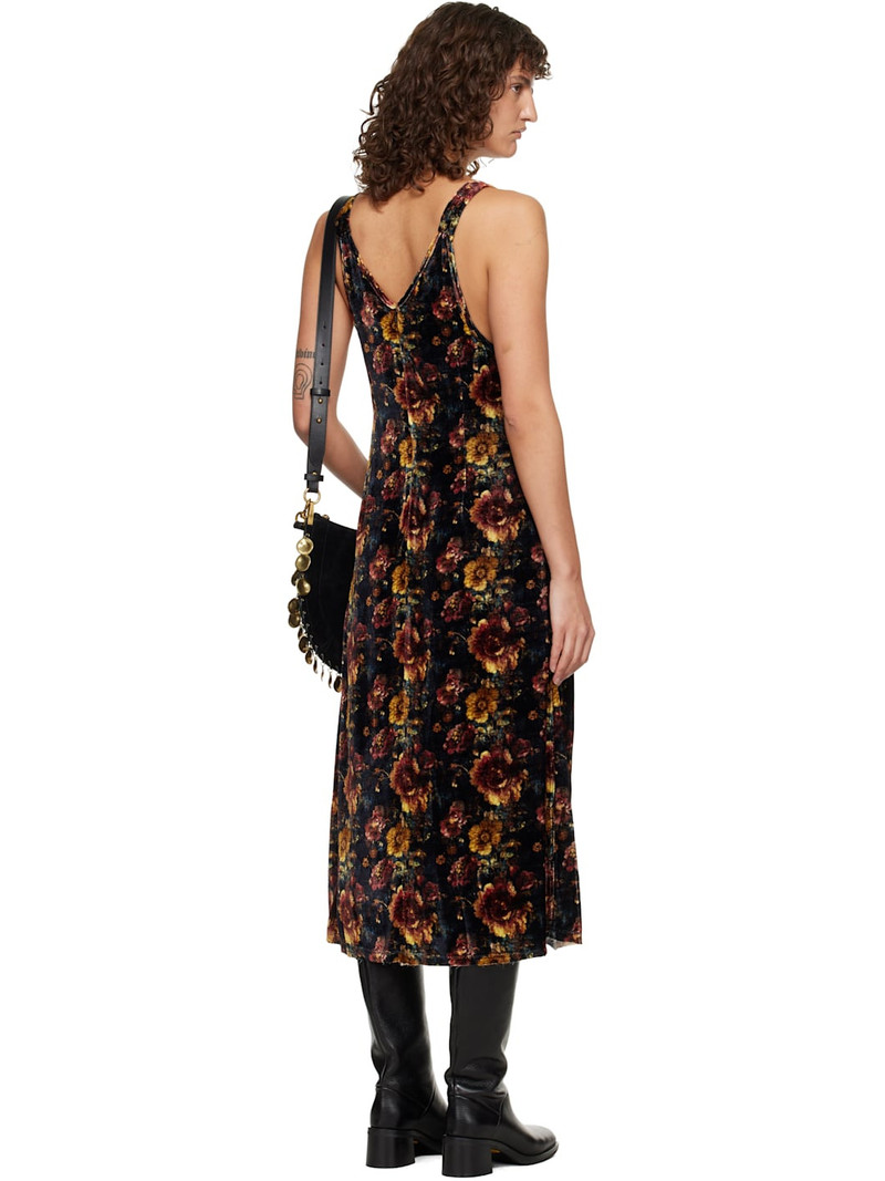 Black & Orange Grunge Slip Dress 3