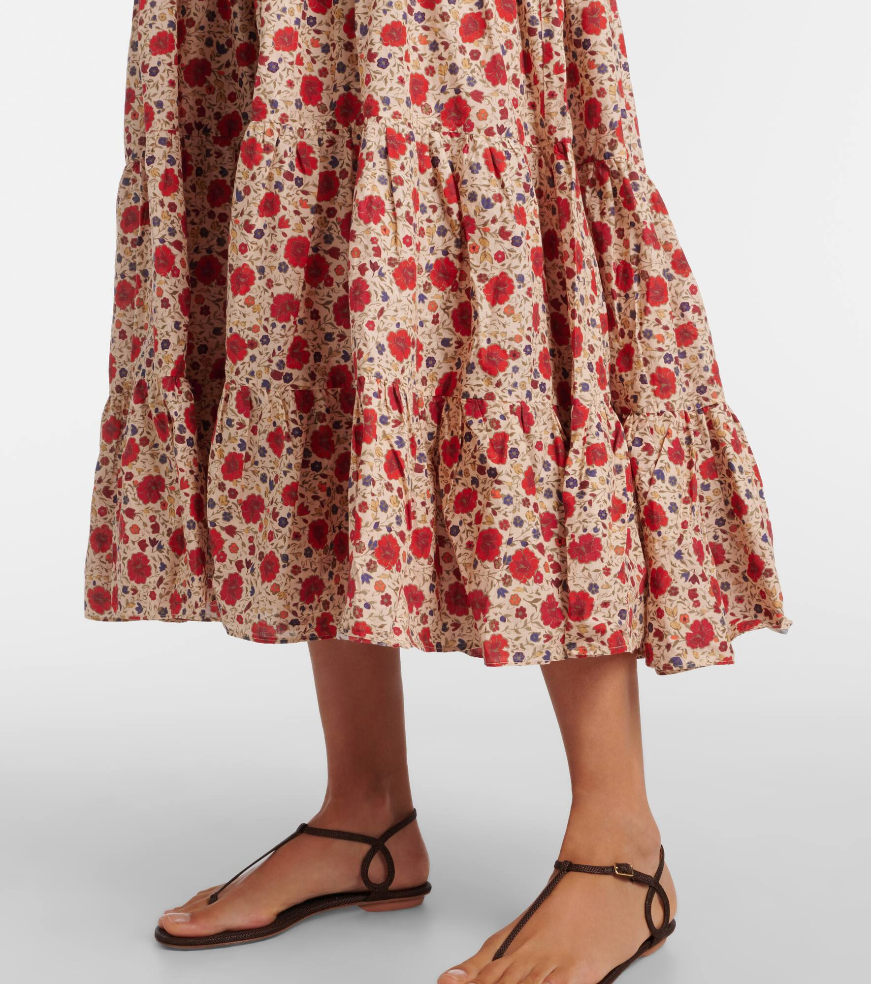 Kendall floral cotton voile midi dress - 5