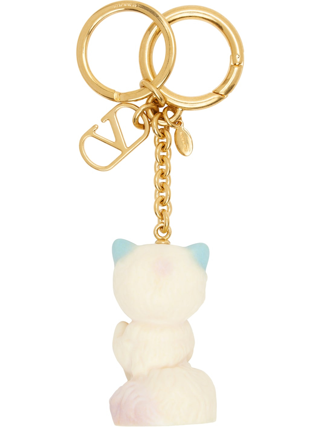 Gold & Off-White 'Le Chat De La Maison' Nylon Keychain - 2