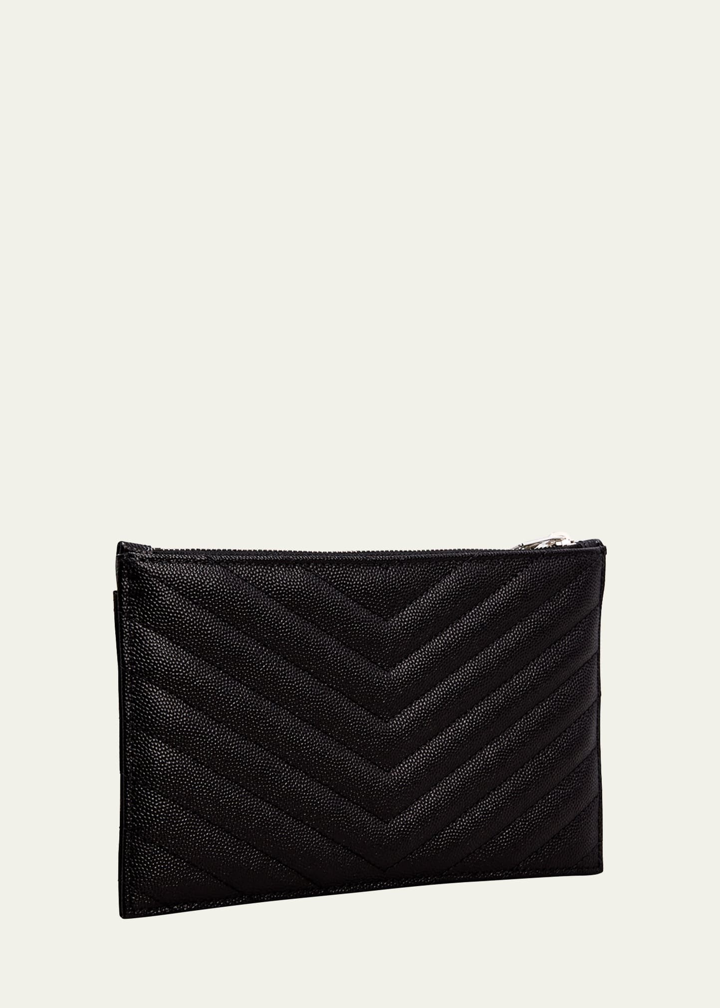 YSL Monogram Chevron Quilted Pouch Bag/Wallet - 3