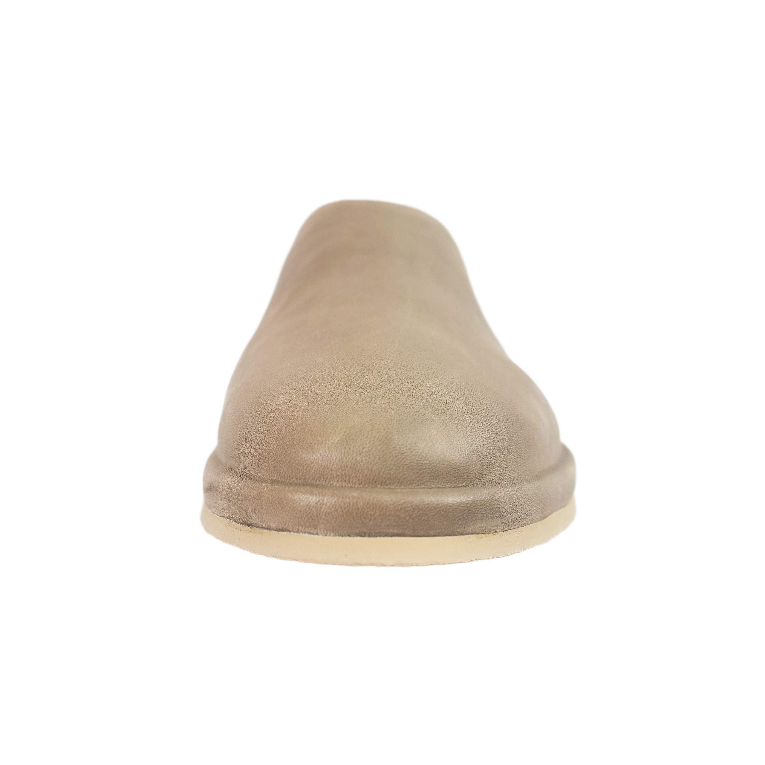 OLIVE LEATHER SLIPPERS - 4