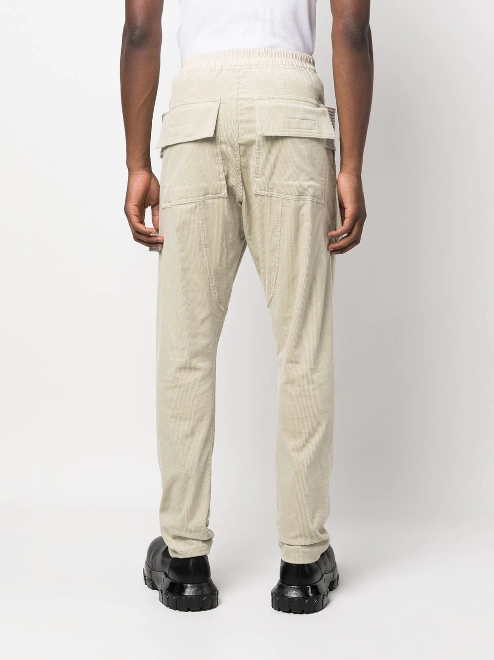 tapered corduroy cargo trousers - 4