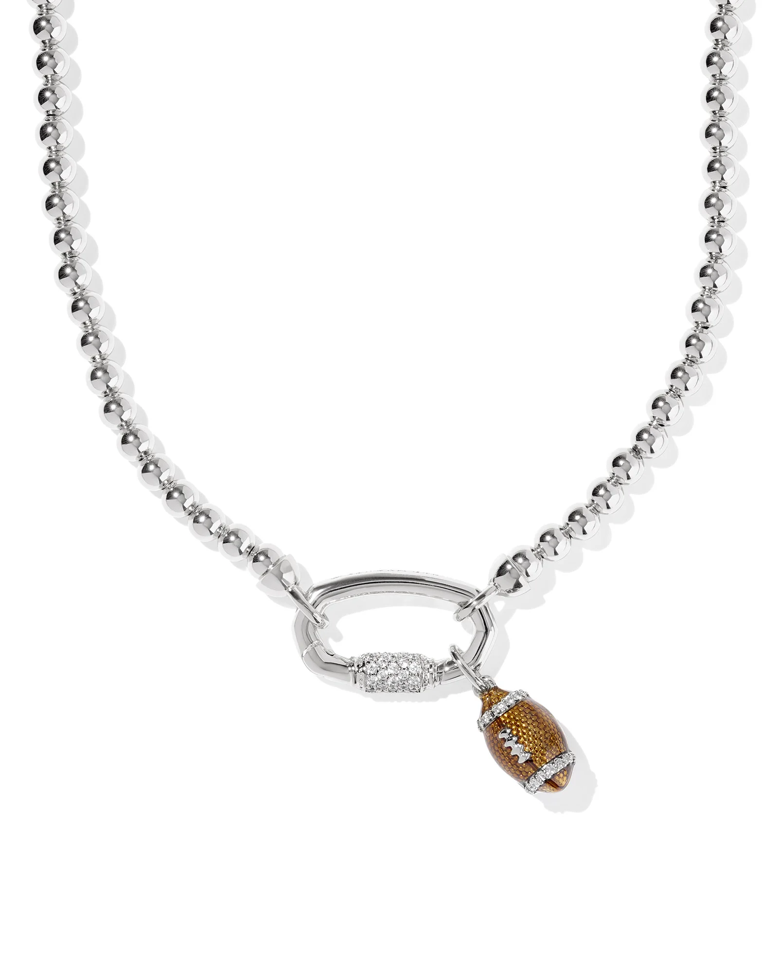 Football Silver Metal Strand Necklace - 1