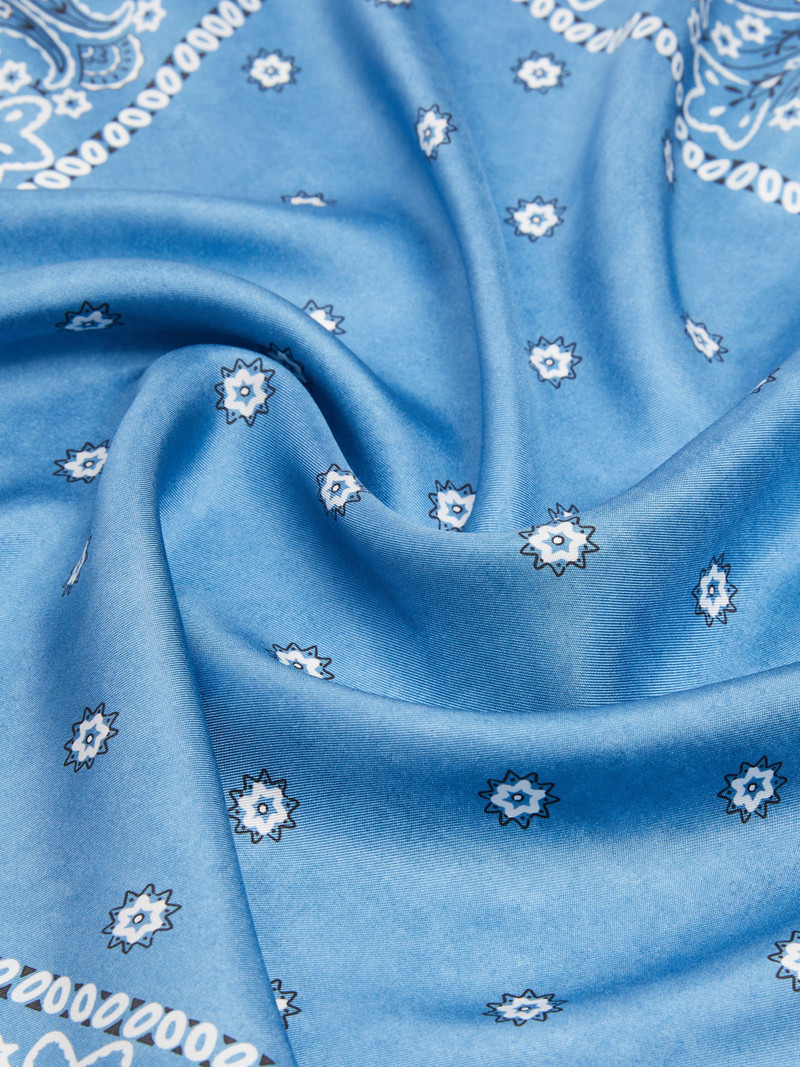 PENTOLA Bandanna print silk foulard - LIGHT BLUE 3