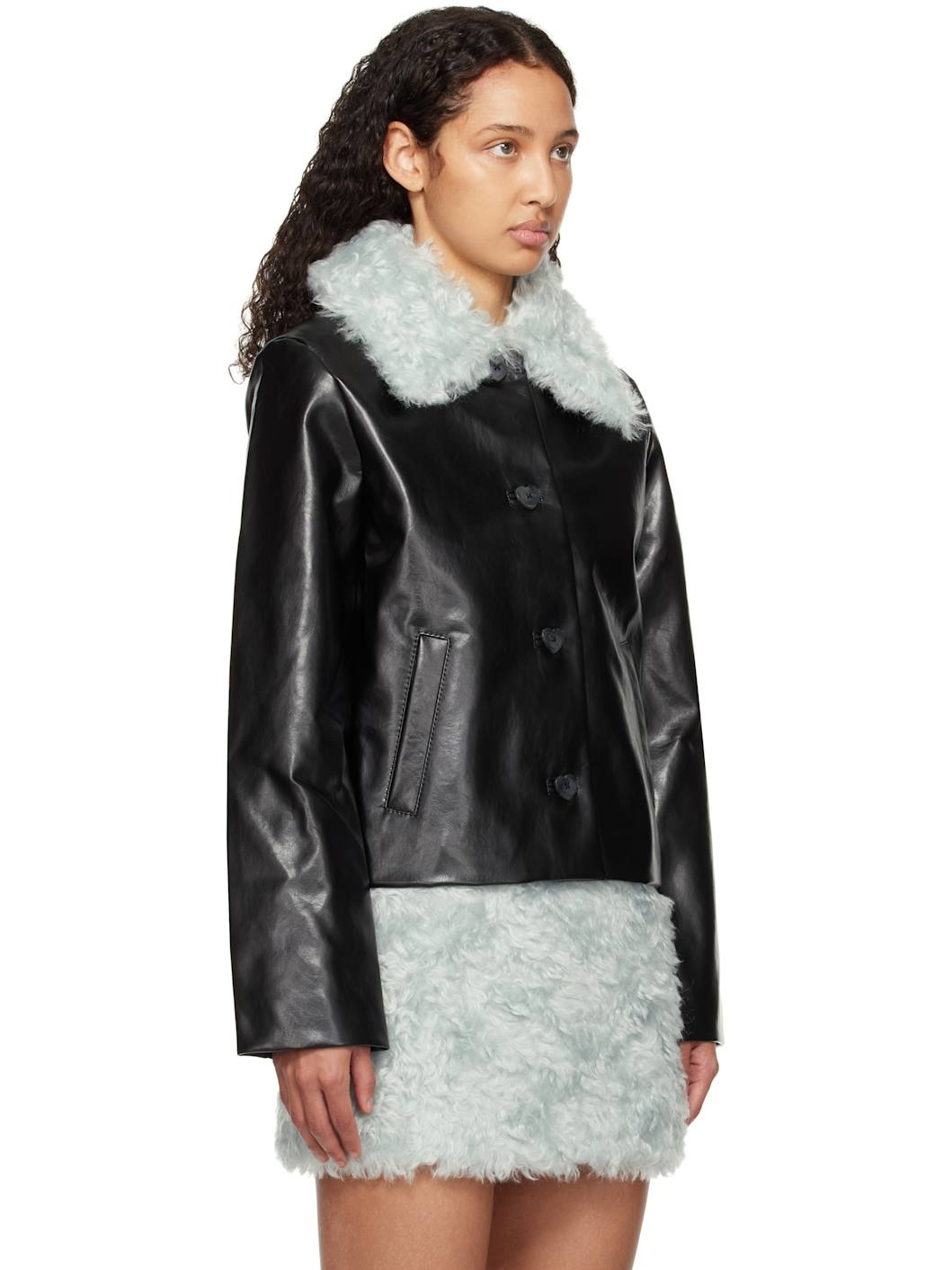 Black Maru Faux-Leather Jacket - 2