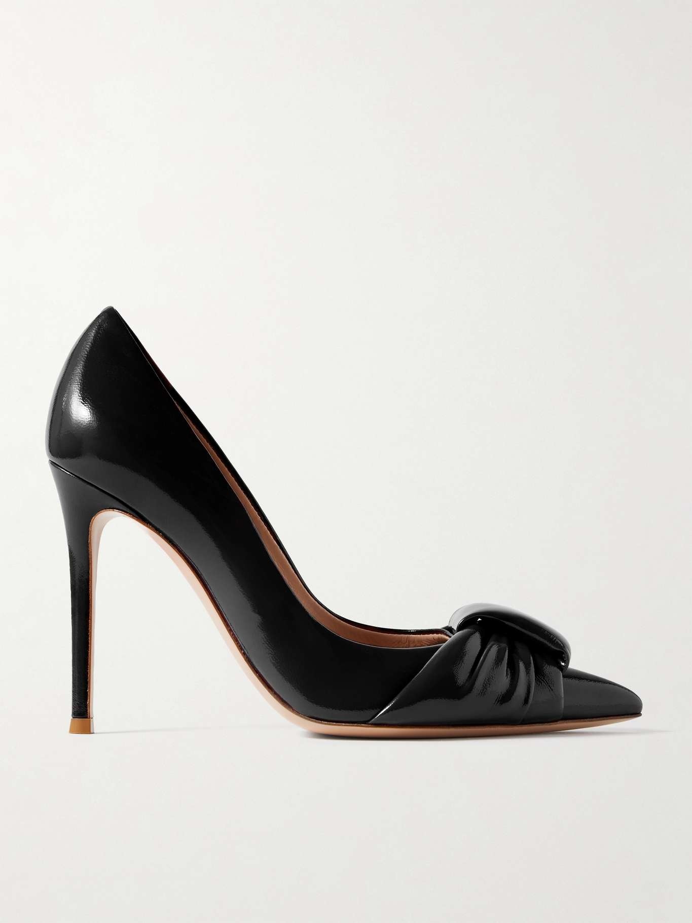 95 gathered glossed-leather pumps - 1