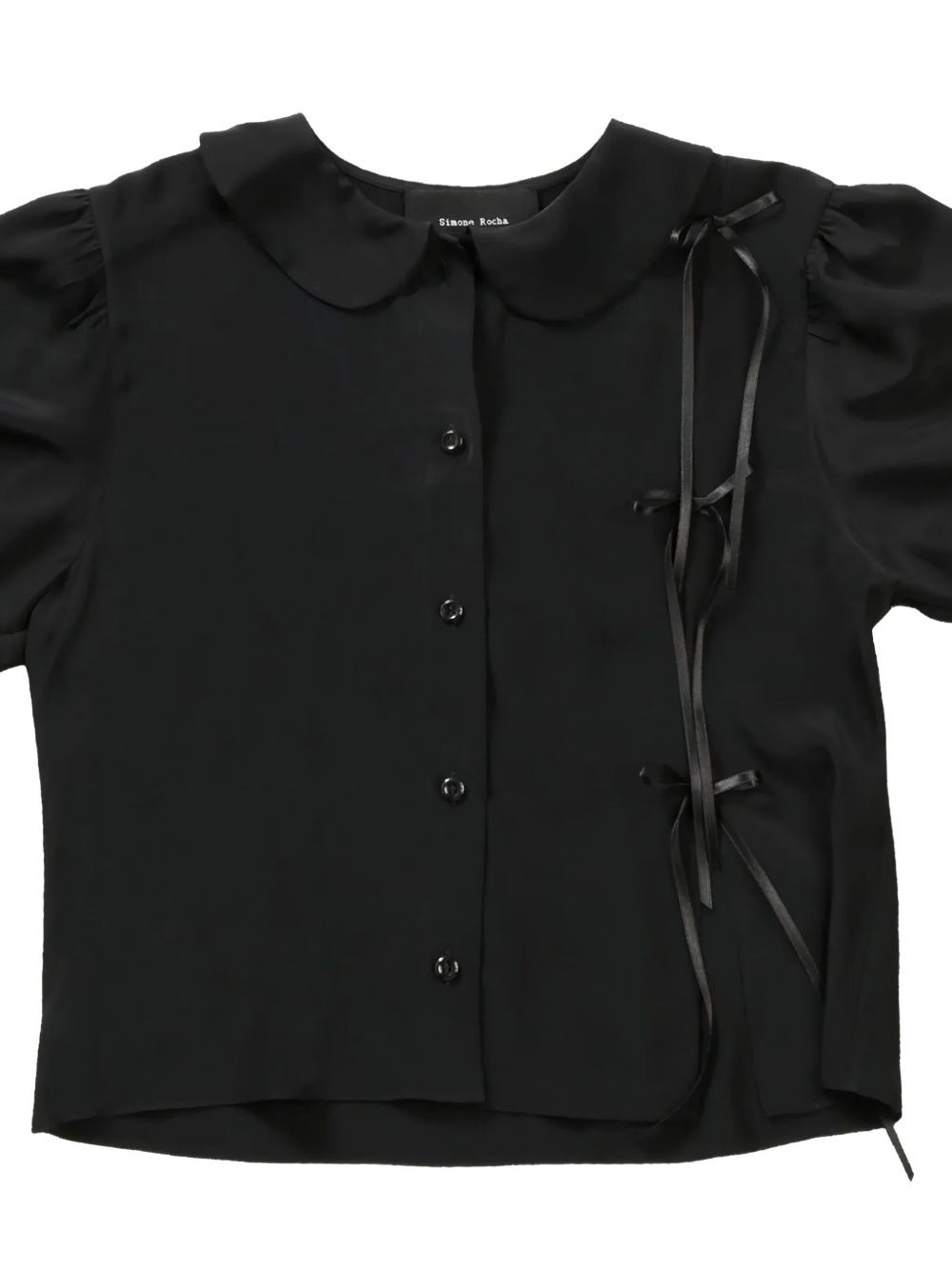 bow-detail puff-sleeves shirt - 2